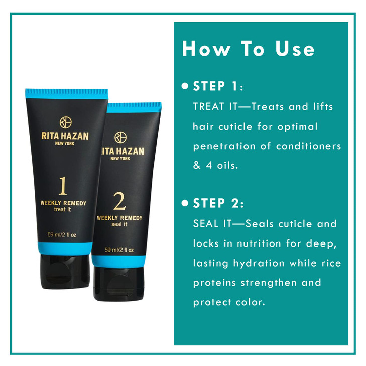 Rita Hazan Two Step Weekly Remedy Cream Kit Deeply Hydrating Restorative for Color Treated Hair Hair Cream for Frizzy Ha