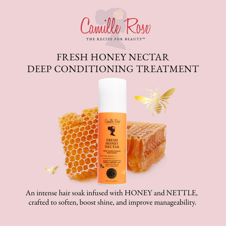 Camille Rose Fresh Honey Nectar Deep Conditioning Treatment to Hydrate Stimulate Hair Growth and Add Shine