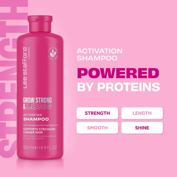 Lee Stafford Grow Strong Long Hair Regrowth Volume Shampoo for Women Men Hair Lengthening Products Anti Hair Loss Thinni