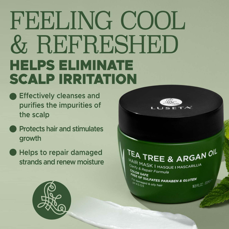 Luseta Tea Tree Oil Hair Mask 169 oz Hydrating Moisturizing Treatment Soothing for Itchy Scalps and Dandruff