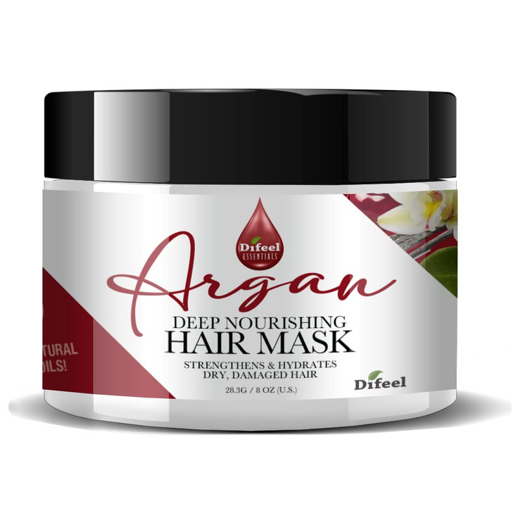 Difeel Essentials Deep Nourishing Argan Hair Mask 8 oz Deep Conditioning Hair Treatment Mask Dry Hair Treatment Mask mad
