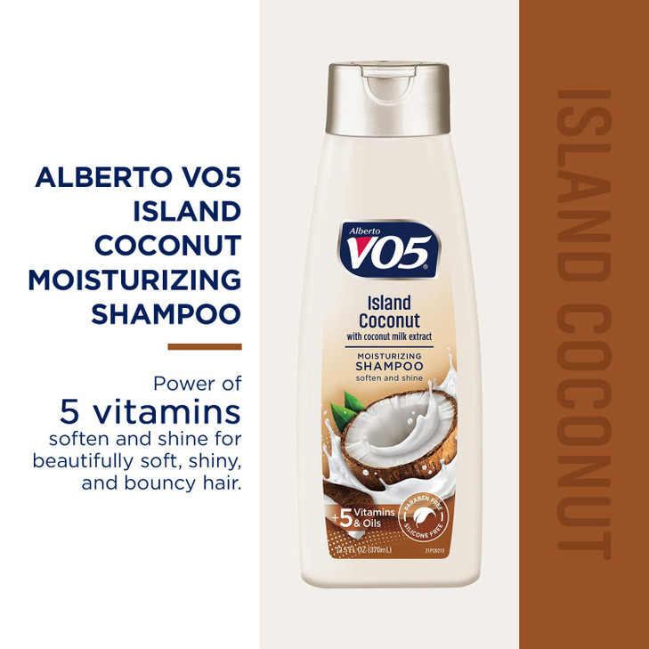 VO5 Moisturizing Shampoo 125 Fl Oz Island Coconut Leaves Hair Looking Vibrant and Beautiful