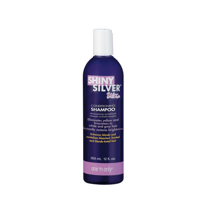 One n Only Shiny Silver Purple Shampoo Argan Oil Toning Hair Shampoo for Blonde Gray White Highlighted Hair Moisturizes