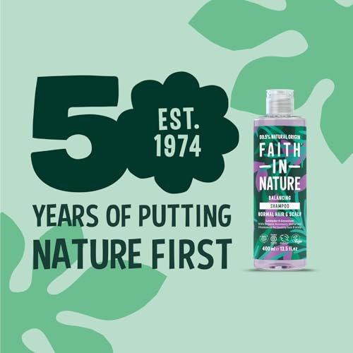 FAITH IN NATURE Natural Shampoo Vegan Cruelty Free No SLS or Parabens 135 fl oz Lavender Geranium