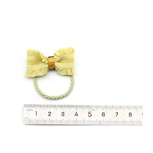8PCS 1.6 Inches Baby Girls Hair Bows Ties Mini Boutique Elastic Hair Rubber Ribbon Hair Band Accessories for Kids Toddlers Infants
