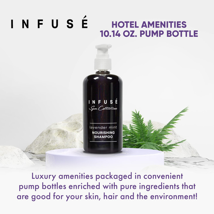 Terra Pure Infuse Lavender Mint Shampoo Spa Collection Hotel Amenities in Pump Bottle 1014 oz 300 ml Single Bottle