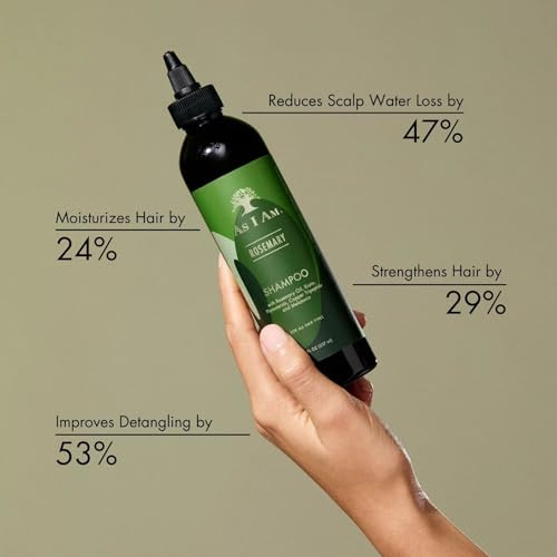 As I Am Rosemary Shampoo 8 oz Scalp Treatment for Hair Density with Biotin Saw Palmetto
