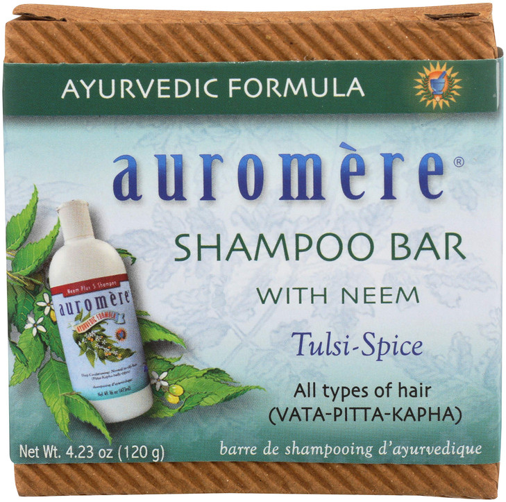 Auromere Ayurvedic Shampoo Bar Eco Friendly Handmade Vegan Cruelty Free Natural Non GMO All in One Bar for Soap and Sham