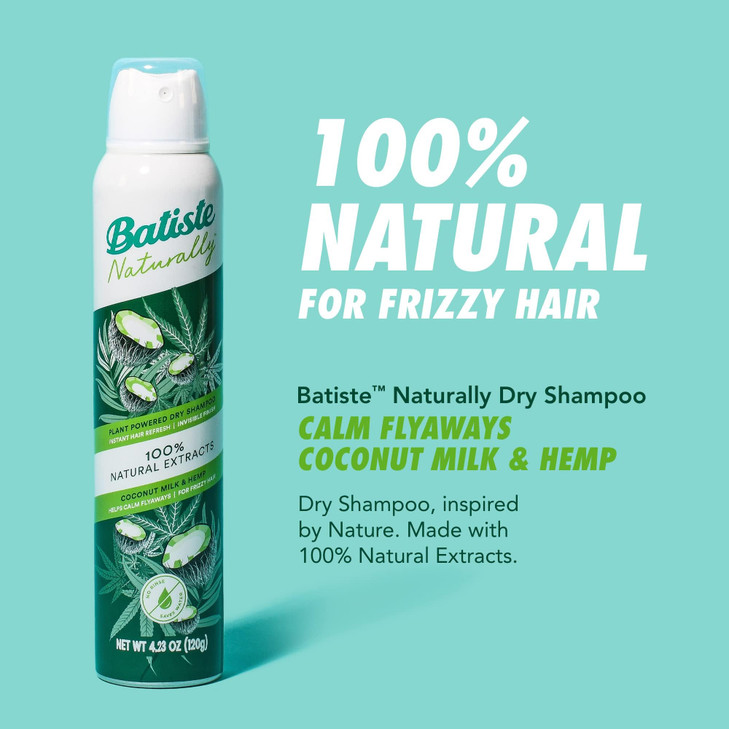 Batiste Naturally Dry Shampoo Plant Powdered Coconut Milk Hemp 423oz