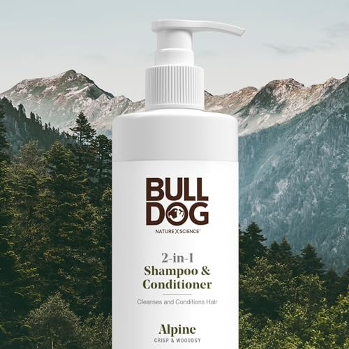 Bulldog Mens Skincare and Grooming 2in1 Shampoo and Conditioner Alpine 12 Fluid Ounces