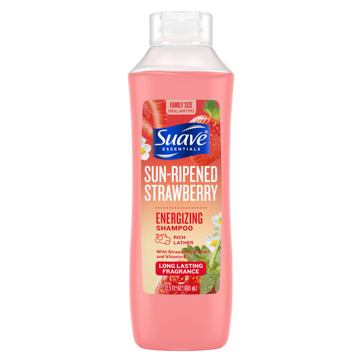 Suave Shampoo SunRipened Strawberry FamilySize Energizing Shampoo with Strawberry Extract Vitamin E 225 Oz