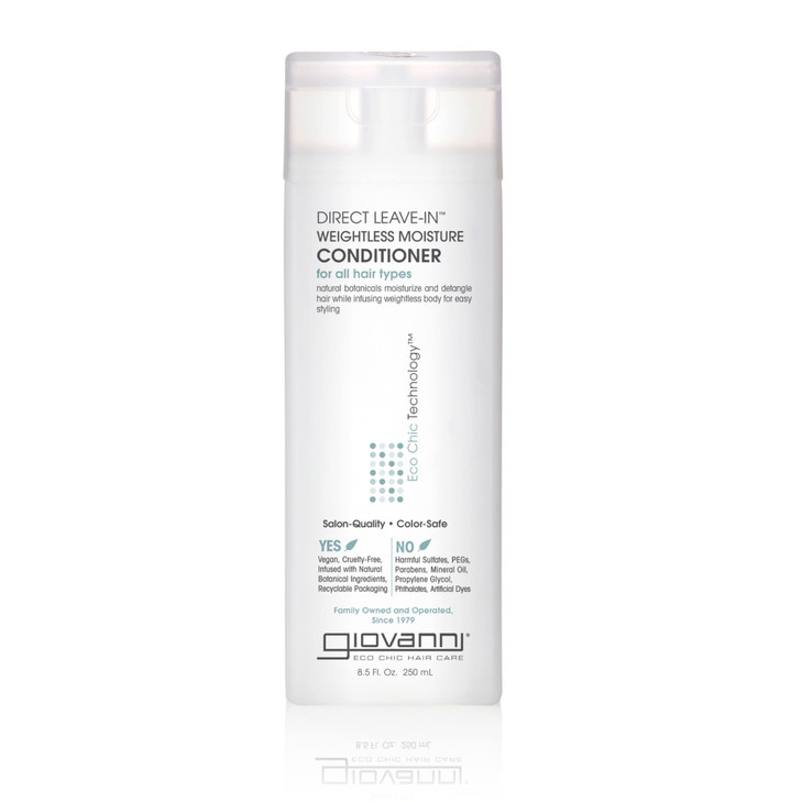 GIOVANNI Direct Leave In Weightless Moisture Conditioner CoWash Great for Curls Wavy Hair Wash Go Salon Quality No Parab