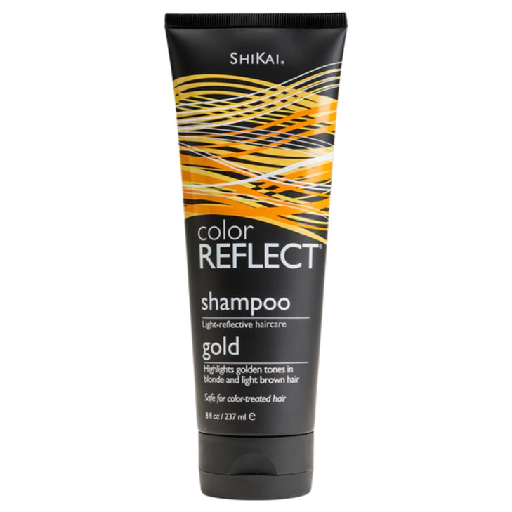 ShiKai Color Reflect Gold Shampoo 8 oz Hydrating Brightening Cleanser with Chamomile Highlights Golden Tones in Blonde L