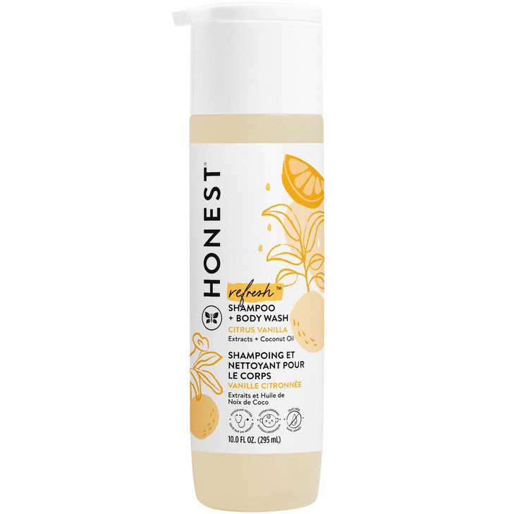 The Honest Company 2in1 Cleansing Shampoo Body Wash Gentle for Baby Naturally Derived Tearfree Hypoallergenic Citrus Van