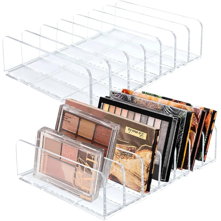 Qiuttnqn 2 Pack Acrylic Eyeshadow Palette Makeup Organizer