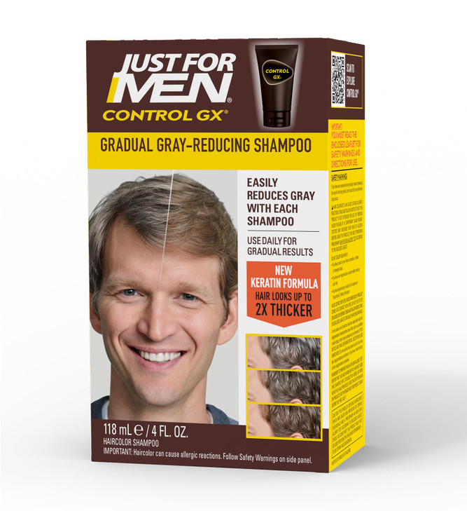 SHAMPOO Just for Men Control GX Grey Reducing for Lighter Shades of Hair Blonde to Medium Brown Gradual Hair Color with