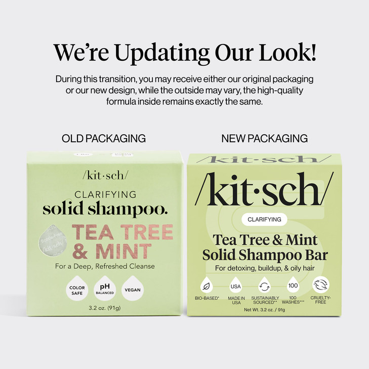 Kitsch Clarifying Tea Tree Mint Shampoo Bar Tea Tree Shampoo for BuildUp Removal Hair Shampoo Bar for Scalp Oil Control