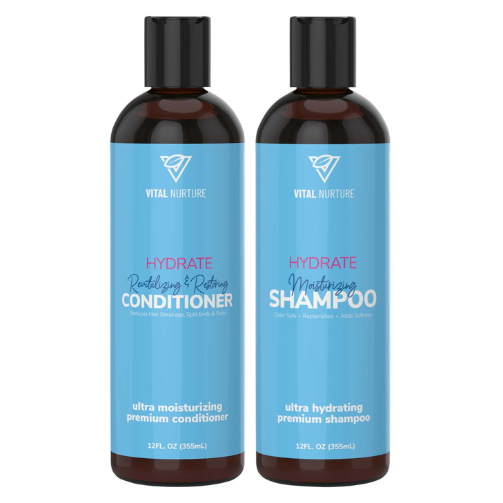 Vital Nurture Hydrate Moisturizing Shampoo and Conditioner With Aloe Vera For Dry Hair for Color Treated Hair Add Moistu