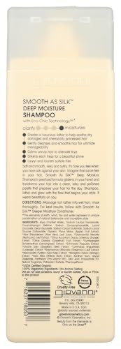 GIOVANNI Eco Chic Smooth as Silk Deep Moisture Shampoo Apple Aloe Extracts Calms Frizz Detangles Wash Go Lauryl Laureth