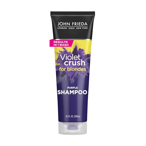 John Frieda 83 Ounce Shampoo for Blonde Hair Violet Crush Purple Shampoo Neutralizes Brassy Yellow Tones Blonde Toner fo