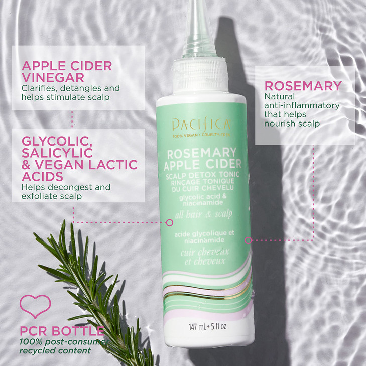 Pacifica Scalp Detox Tonic Scalp Exfoliator with Glycolic Salicylic Acid for Clarifying Build Up Purifying Infused with