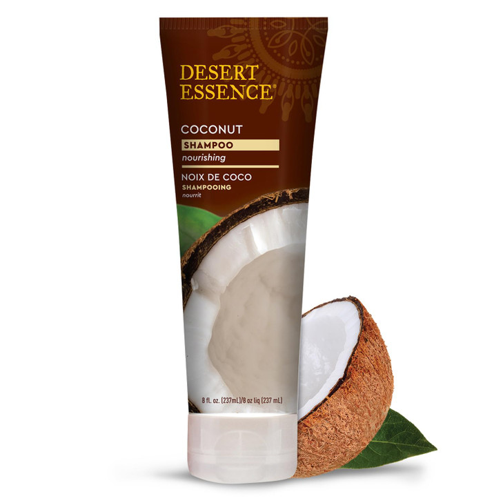 Desert Essence Coconut Shampoo 8 fl oz Gluten Free Vegan Paraben Free Nourishing for Dry Hair with Coconut Oil Shea Butt