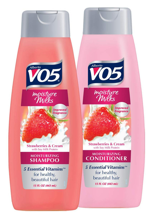 Alberto V05 Moisture Milks Strawberries Cream Moisturizing Shampoo Conditioner Set 125 floz by High Ridge Brands Co