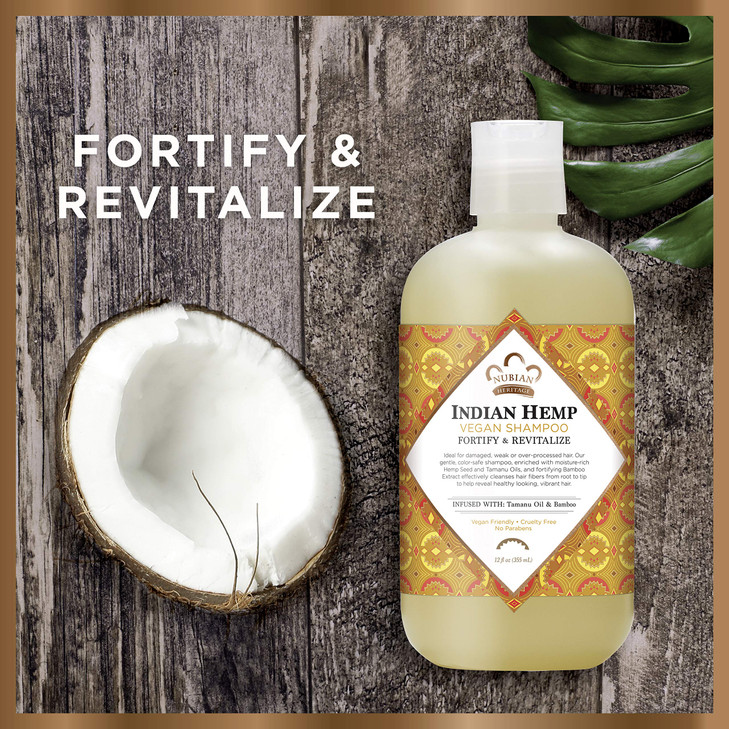 Nubian Heritage Shampoo for Weak Hair Indian Hemp Helps Strengthen and Nourish Hair 12 Oz
