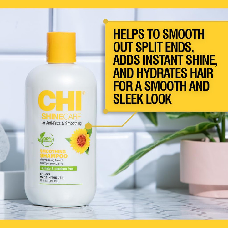 CHI ShineCare Smoothing Shampoo Transforms Dull Hair Adding Instant Shine And Hydration Sulfate Paraben CrueltyFree 12 O