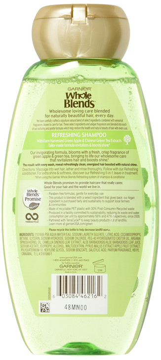 Garnier Whole Blends Shampoo with Green Apple Green Tea Extracts Normal Hair 125 fl oz