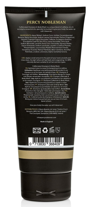 Percy Nobleman Caffeine Shampoo Body Wash 98 Natural 200ml 676 floz