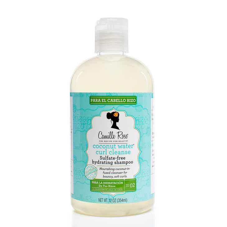 Camille Rose Shampoo Coconut Water Curl Cleanse Lightweight Moisturizing Shampoo with Natural Oils for Soft Bouncy Curls