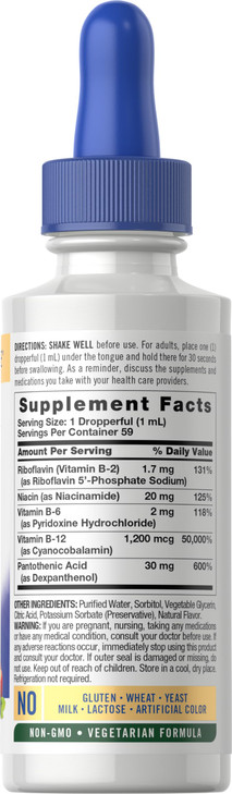 Carlyle Vitamin B Complex Sublingual | 2 fl oz | Liquid Drops | with B12 | Berry Flavor | Vegetarian, Non-GMO & Gluten Free Supplement