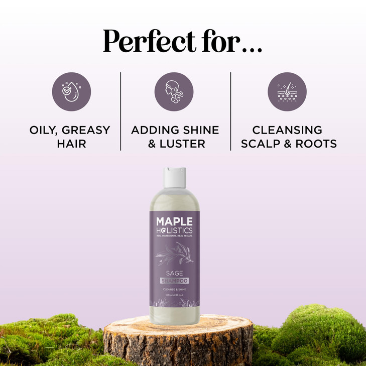 Sage and Rosemary Shampoo Sulfate Free Sage Oil Clarifying Shampoo for Build Up and Scalp Moisturizer Oily Hair Shampoo