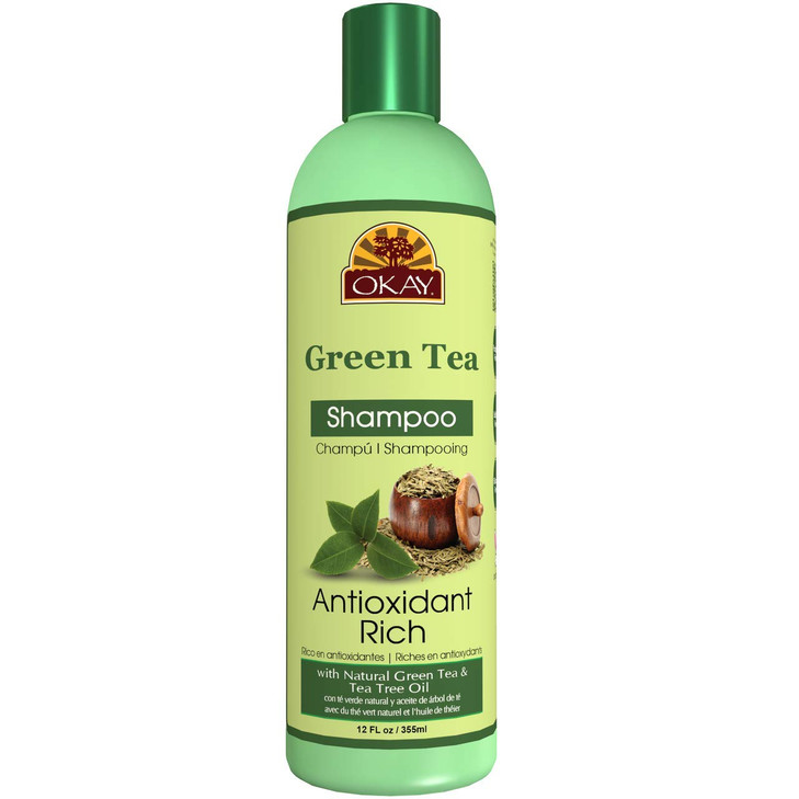 OKAY Green Tea Nourishing Antioxidant Rich Shampoo For All Hair Types Textures Revitalize Rejuvenate Restore Moisture Wi
