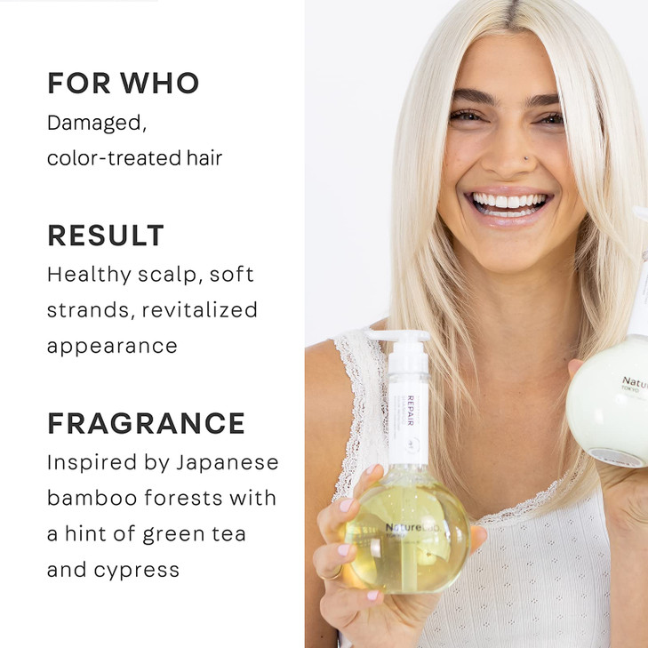 NatureLabTOKYO Perfect Repair Shampoo Japanese Shampoo for Damaged ColorTreated Hair Penetrates the Roots and Revitalize