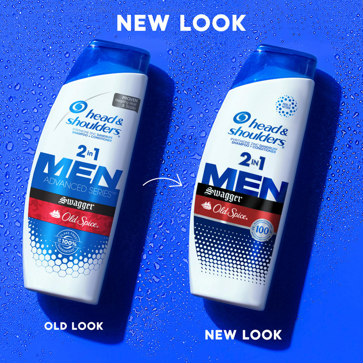 Head and Shoulders Mens 2 in 1 Dandruff Shampoo and Conditioner AntiDandruff Treatment Old Spice Swagger for Daily Use P