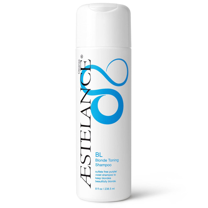 Aestelance BL Blonde Toning Sulfate Free Shampoo 8 oz For Neutralizing Yellow Tones Depositing Purple Shampoo