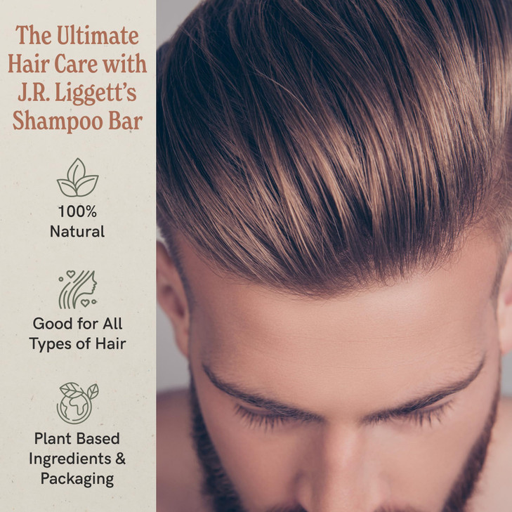 JRLIGGETTS Shampoo Bar Original Formula All Natural Solid Bar Shampoo for Hair with Coconut Oil Castor Oil Sulfate Free