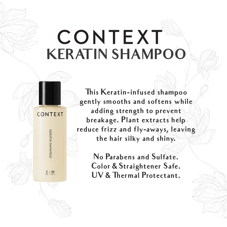 Context Skin Keratin Shampoo Repair Damage Boost Growth with Natural Protein Treatment Strengthens Smooths Revives Dry a