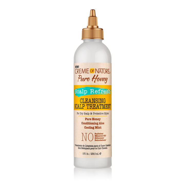 Creme of Nature Pure Honey Scalp Refresh Cleansing Scalp Treatment NoRinse Formula with Aloe Mint Honey Dissolves Buildu