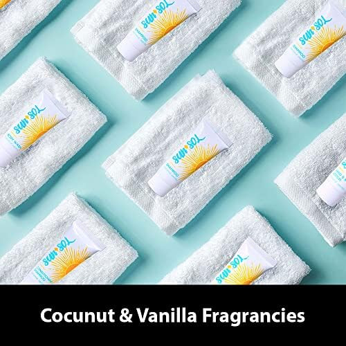 World Amenities Sun Sol Bulk Cleansing 2 in 1 Shampoo Conditioner with Warm Coconut Vanilla Fragrances Travel Size Toile