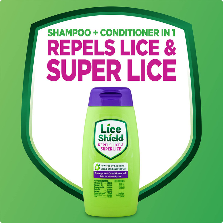 Lice Shield Shampoo Conditioner in 1 Repels Lice and Super Lice 10 fl oz