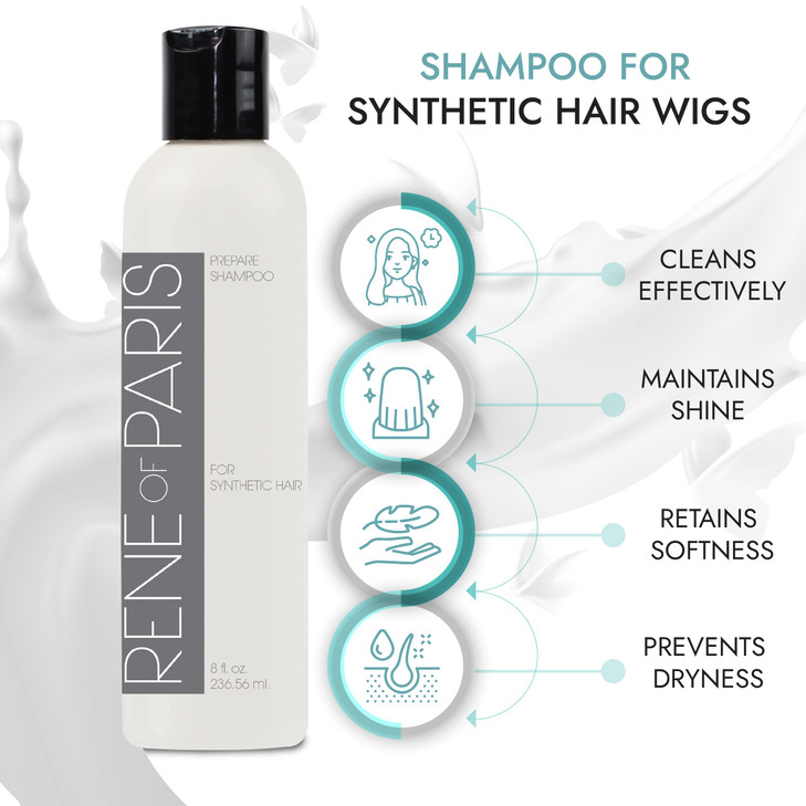 Rene of Paris Prepare Shampoo for Synthetic Hair Wigs 8 oz