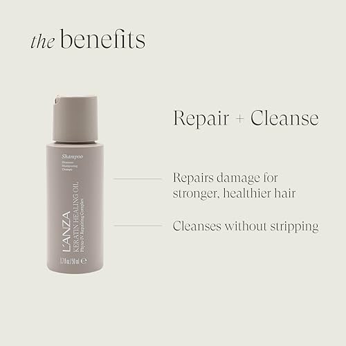 LANZA Keratin Healing Oil Shampoo Hydrating Cleanse Boosts Softness Adds Lustrous Shine AntiFrizz Color Safe Strengtheni