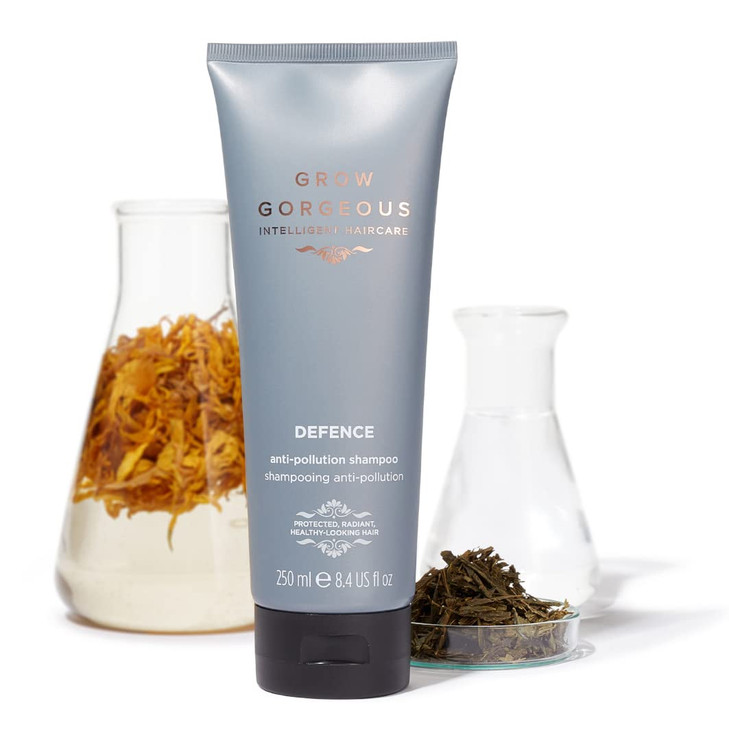 Grow Gorgeous City Defense Shampoo 250ml Protects Hair from External Damage With Green Tea Extract and Caffeiner Vegan