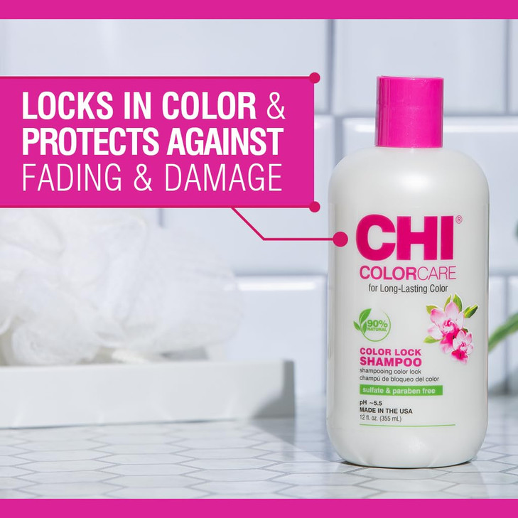 CHI ColorCare Color Lock Shampoo Locks In Color Replenishes Moisture For ColorTreated Hair Sulfate Paraben CrueltyFree 1
