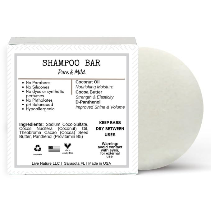liv Nature Fragrance Free Shampoo Bar Clean Non Toxic Shampoos Hypoallergenic Gentle Safe for Sensitive Skin Psoriasis U