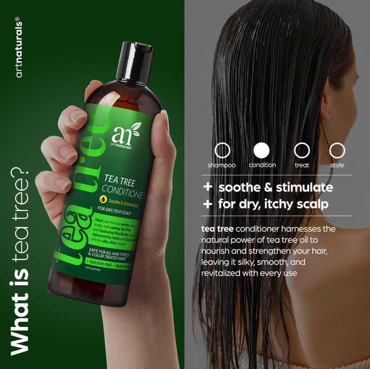 artnaturals Tea Tree Conditioner 16 Fl Oz Sulfate Free Made w 100 Pure Natural Therapeutic Grade Tea Tree Essential Oil