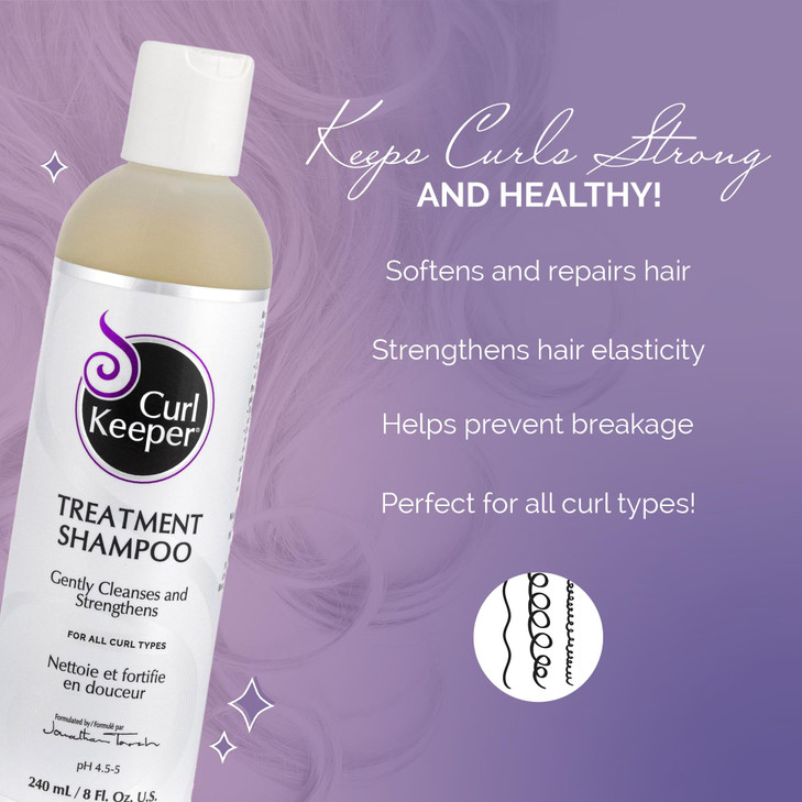 Curl Keeper Treatment Shampoo for Curly Hair 8 Fl Oz Daily Hair Shampoo Gently Cleanses Strengthens All Curl Types Rebui
